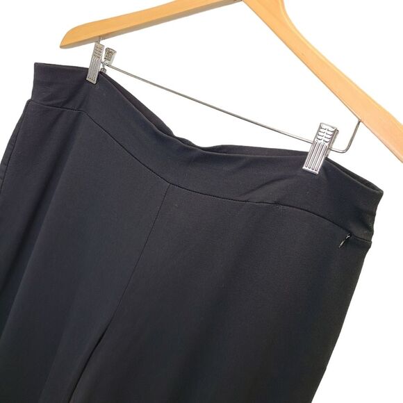 L.L. Bean Pull On Straight Leg Stretch Cotton Black Comfort Pants Large Petite - Picture 2 of 7